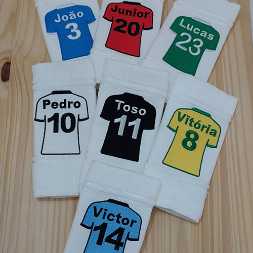 Toalha Camisa Futebol Personalizada com SEU NOME e NÚMERO Bordada - Lavabo