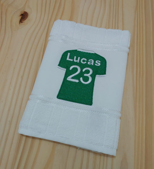 Toalha Camisa Futebol Verde Personalizada com SEU NOME e NÚMERO