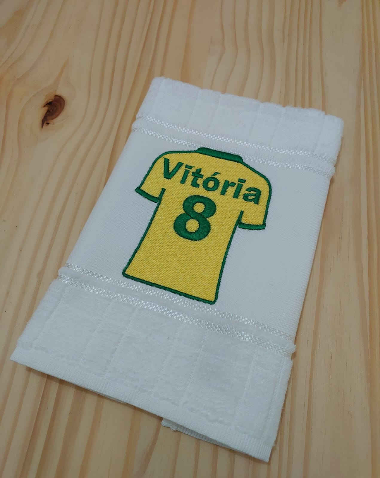 Toalha Camisa Futebol Personalizada com SEU NOME e NÚMERO Bordada - Lavabo